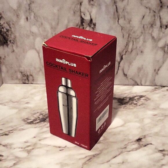 Metal Cocktail Shaker With Strainer & Lid 9 1/2" tall New - Picture 8 of 10